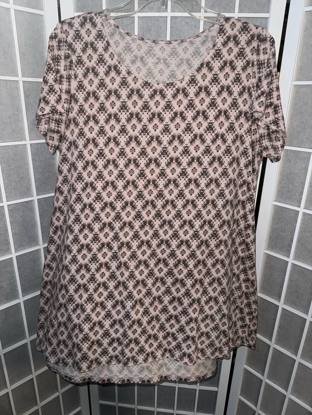 Pure Jill Shirt Womens M Snakeskin Scoop Neck Elliptical Tee Pima Cotton Top